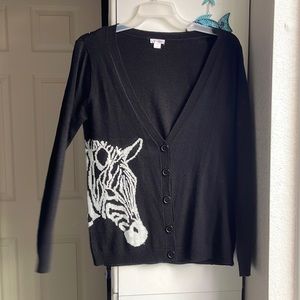 Xhiliration zebra cardigan